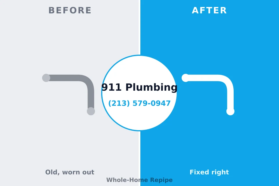 Before and after: plumbing repair Woodbine, IA